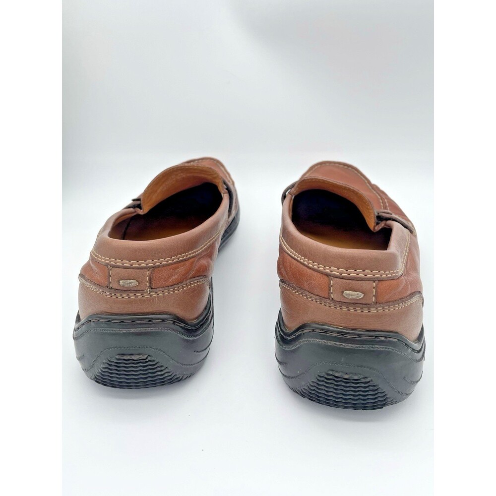 Tommy Bahama Men 10 Slip-On Boat Shoes Brown Leather Comfortable Lightweight - Picture 4 of 8